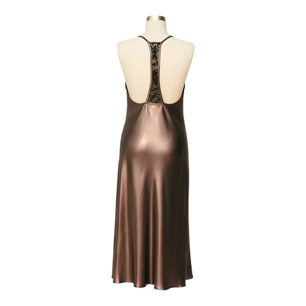 ✨ Free People Intimately Sunset Shimmer Midi Slip Dress | Size L NWOT - Picture 3 of 8